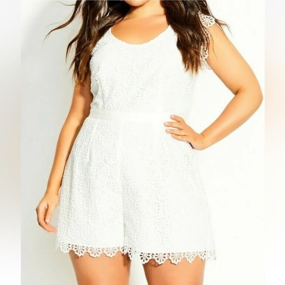 NWT City Chic ivory Lace Vibe playsuit romper